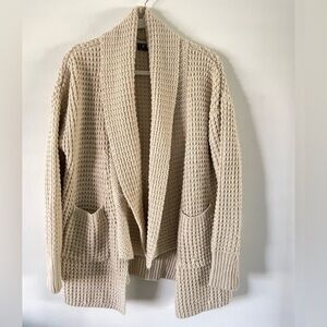 POL Chunky Cardigan Sweater Cream Light Beige Size M